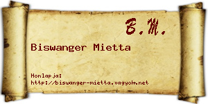 Biswanger Mietta névjegykártya
